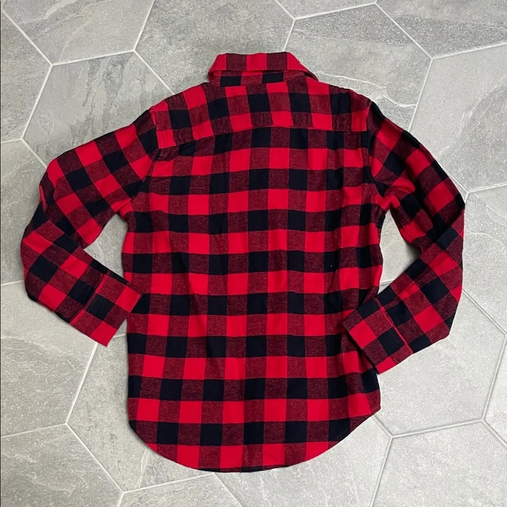 GAP Red & Black Buffalo Plaid Flannel Shirt – Size Boys Medium